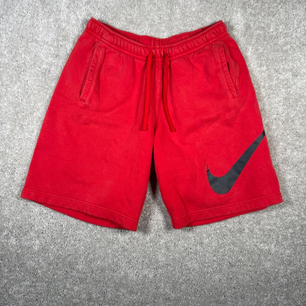 Nike Men's Large Red Fleece Swoosh Shorts Sportswear